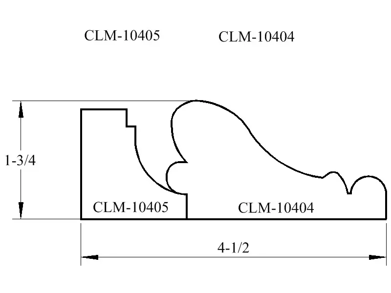 A drawing of the profile for a door.