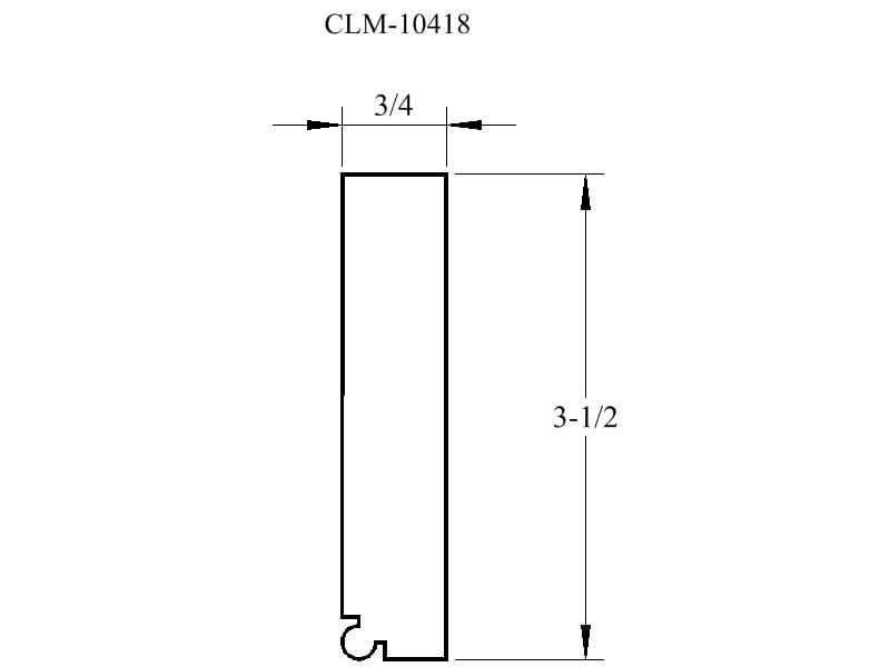 A drawing of the side of a door.