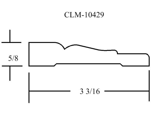 A drawing of the side of a wall with clm-1 0 4 2 9.