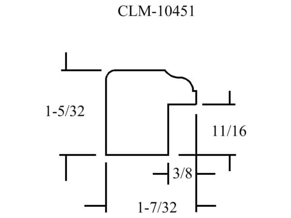 A drawing of the dimensions of clm-1 0 4 5 1