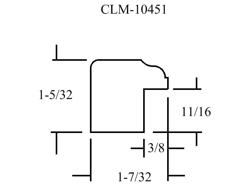 A drawing of the dimensions of clm-1 0 4 5 1