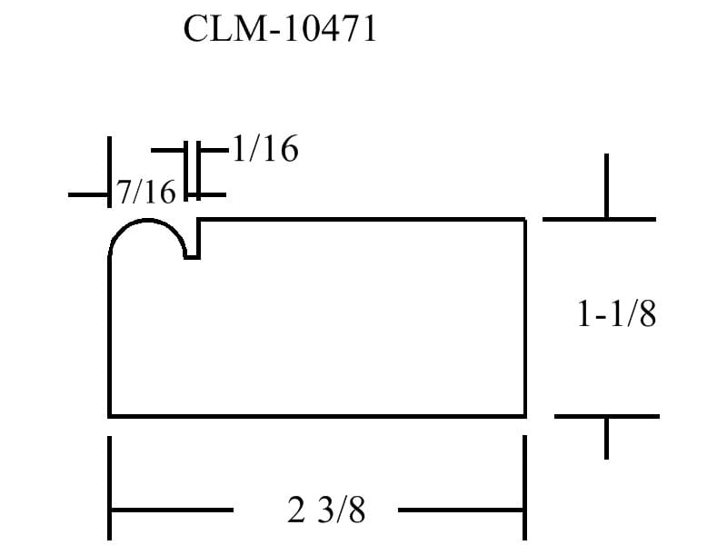 A drawing of the length and width of a piece of wood.