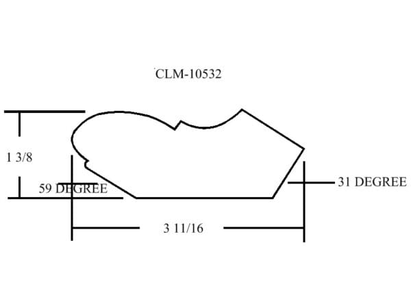 A drawing of the side of a boat.