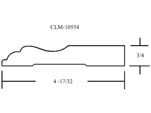 A drawing of the length and width of a wall.