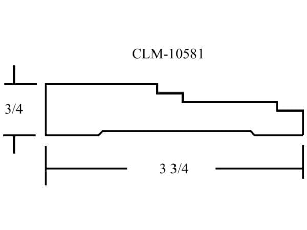 A drawing of the side of a building with clm-1 0 5 8 1.