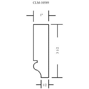 A drawing of the front side of a door.