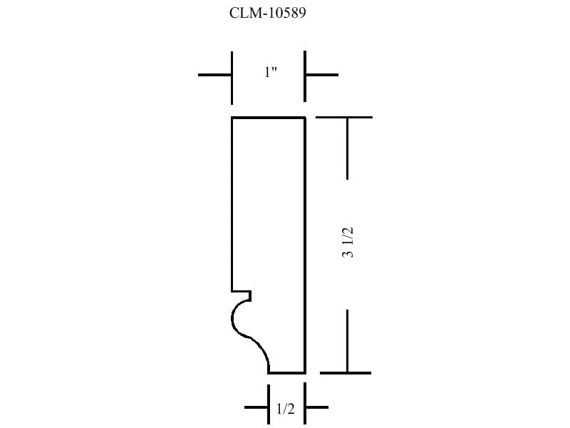 A drawing of the front side of a door.