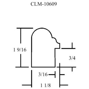 A drawing of the side of a door.