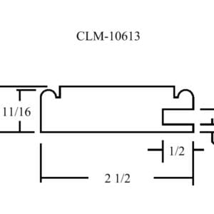 A drawing of the length and width of clm-1 0 6 1 3.