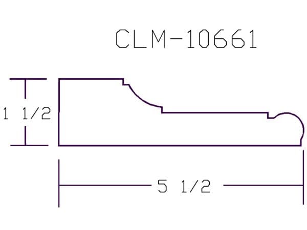CLM-10661 crown molding diagram.
