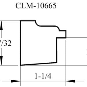 A drawing of the side view of a window.