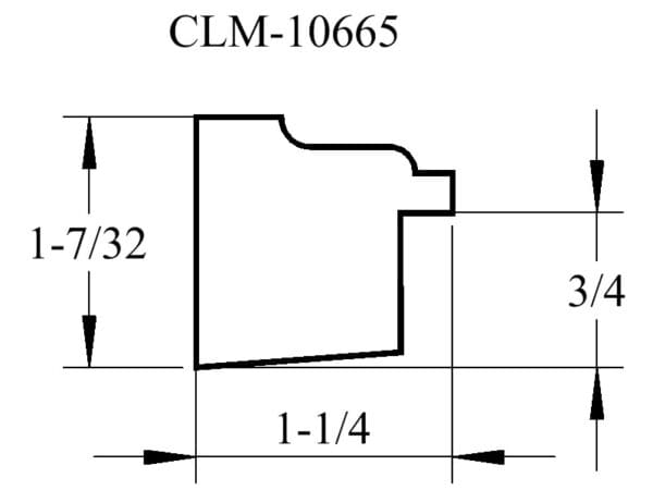 A drawing of the side view of a window.