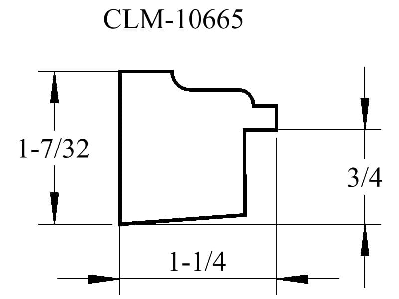 A drawing of the side view of a window.