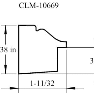 A drawing of the side of a wall with measurements.