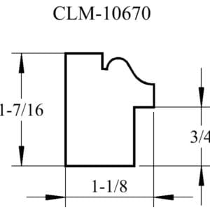 A drawing of the side view of a window.