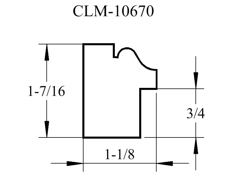 A drawing of the side view of a window.