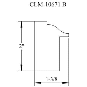 A drawing of the side of a door.