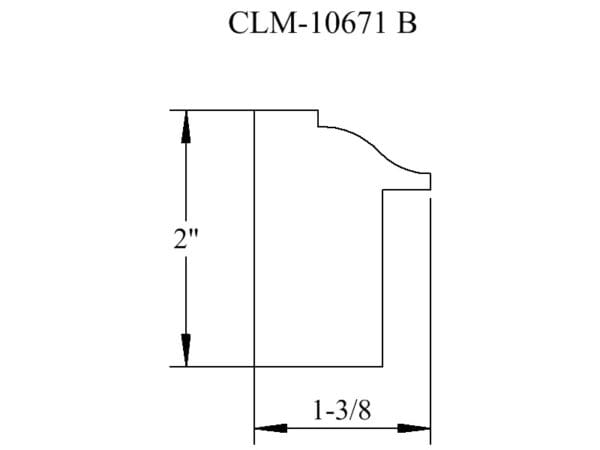 A drawing of the side of a door.