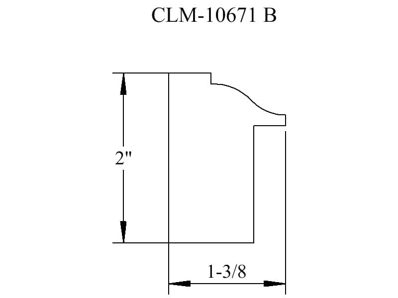 A drawing of the side of a door.