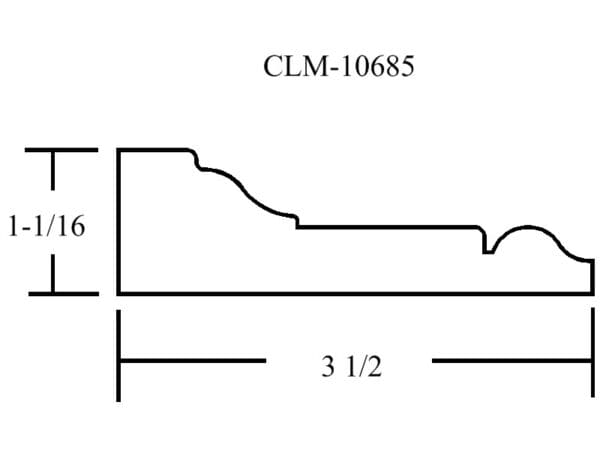 A drawing of the side of a wall with a line drawing of a shelf.