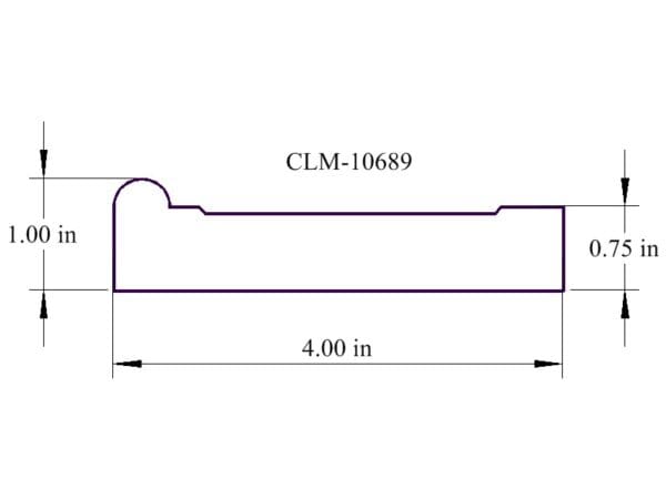 A drawing of the side of a window.