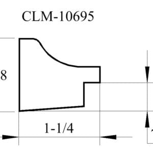 A drawing of the side view of a window.