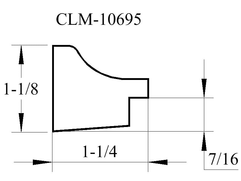 A drawing of the side view of a window.