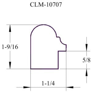 A drawing of the side view of a door.