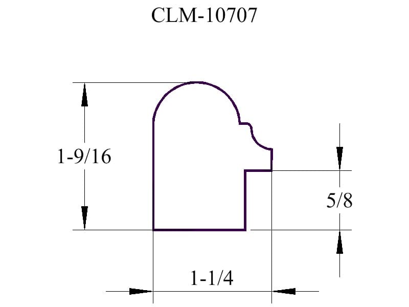 A drawing of the side view of a door.