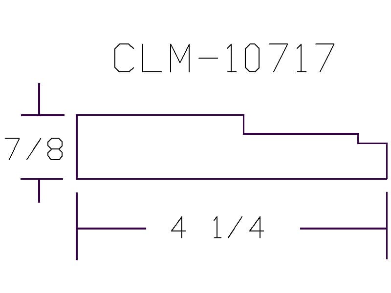 CLM-10717 molding diagram: 7/8" x 4 1/4"