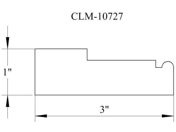 A drawing of the side of a stair case.