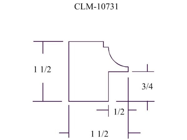 A drawing of the dimensions for a corner.