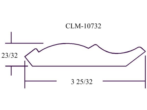 A drawing of the side of a wall with clm-1 0 7 3 2.