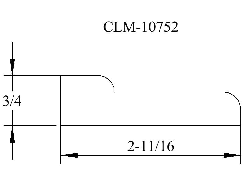 A drawing of the length and width of a strip.