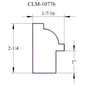 A drawing of the side view of a corner.