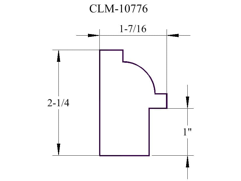 A drawing of the side view of a corner.