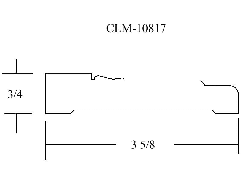 A drawing of the side of a wall with a line drawing of clm-1 0 8 1 7.