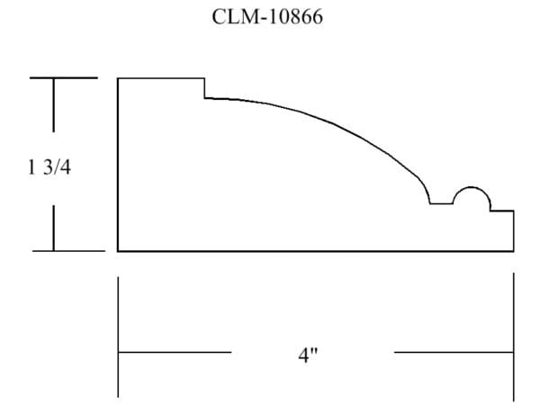 A drawing of the side of a wall with a curved line.