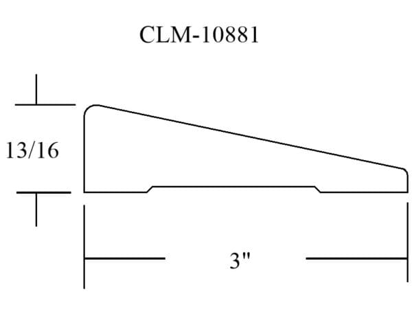 A drawing of the side of a wedge.