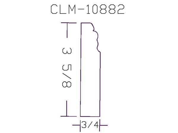CLM-10882 molding diagram: 8 5/8" x 3/4"