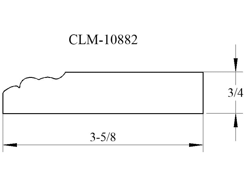 A drawing of the side of a wall with clm-1 0 8 8 2.