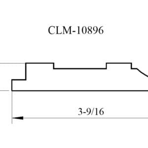 A drawing of the side of a wall with a line drawing of clm-1 0 8 9 6.