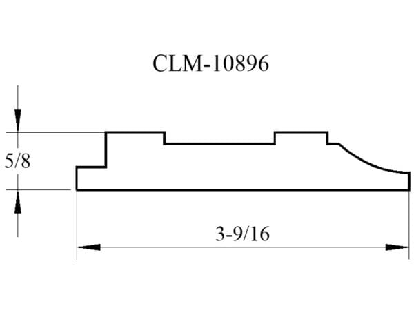 A drawing of the side of a wall with a line drawing of clm-1 0 8 9 6.