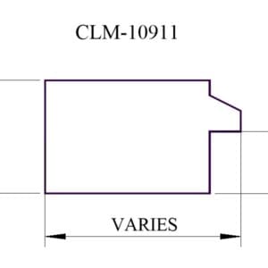 A drawing of the side of a house with the word clm-1 0 9 1 1 written underneath it.