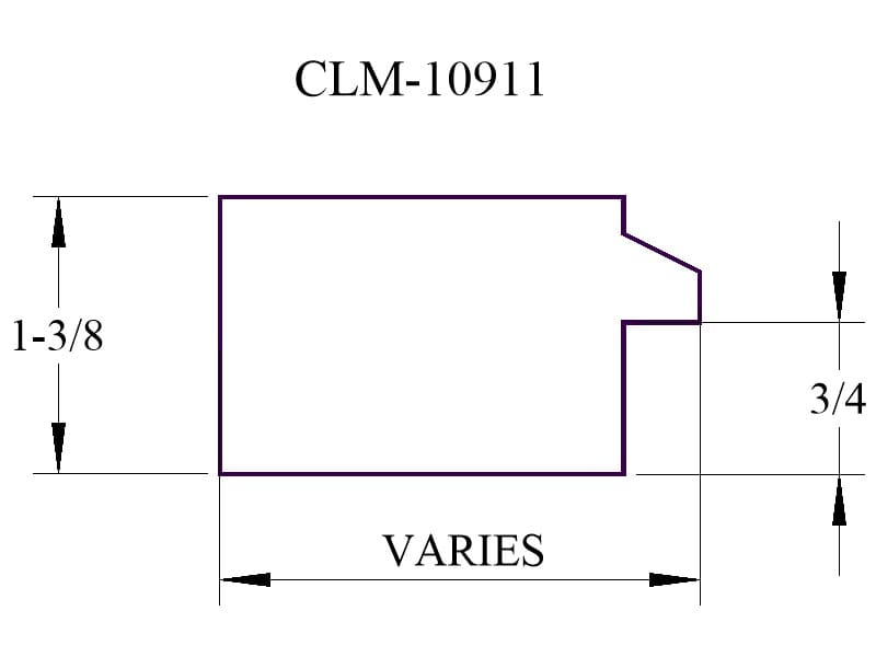 A drawing of the side of a house with the word clm-1 0 9 1 1 written underneath it.