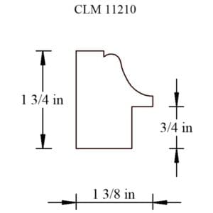 A drawing of the length and width of clm 1 1 2 1 0.