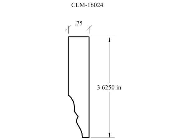 Line drawing of a decorative trim piece.