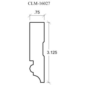 Line drawing of a door casing profile.