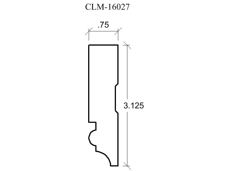 Line drawing of a door casing profile.