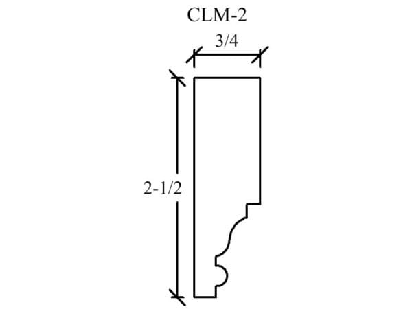 Line drawing of a CLM-2 molding.